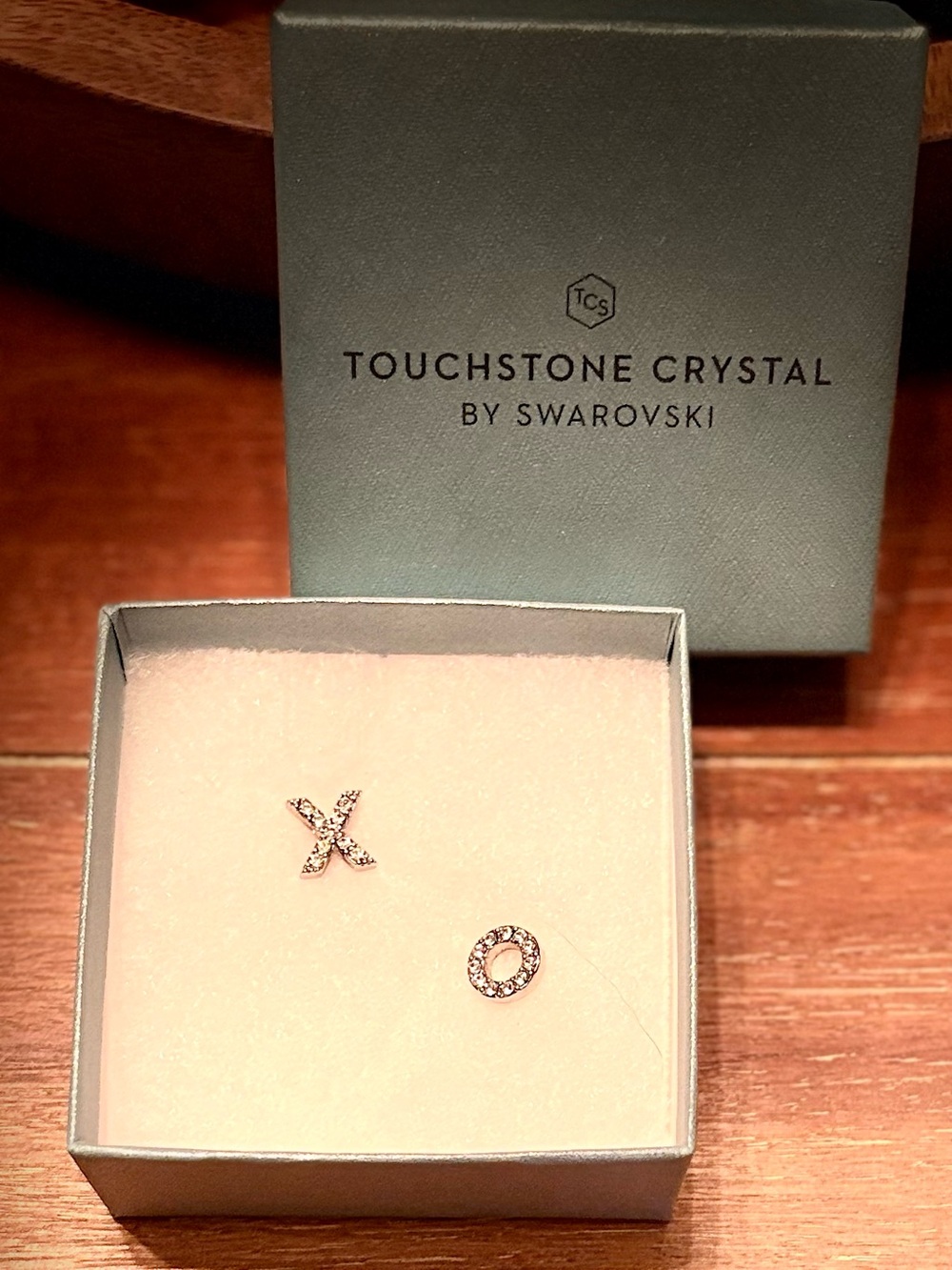 Touchstone Crystal X and O Swarovski Crystal Stud Earrings